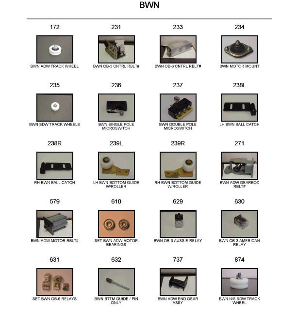BWN automatic door replacement parts catalog