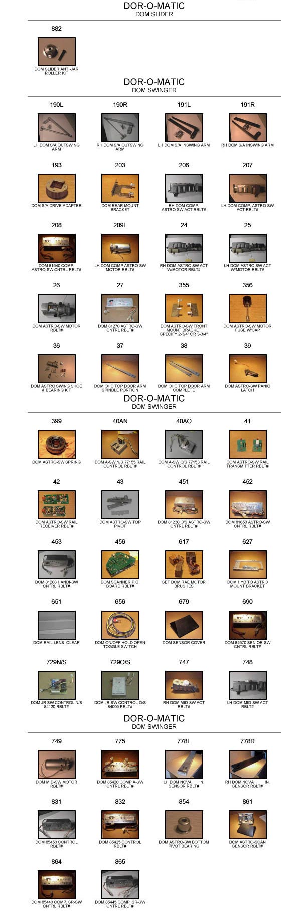 Dor-O-Matic automatic door replacement parts catalog 3