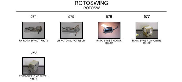 Rotoswing automatic door replacement parts catalog