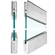 Convertible Sliding Pivoting Door With 6 Square Rails Top and Bottom