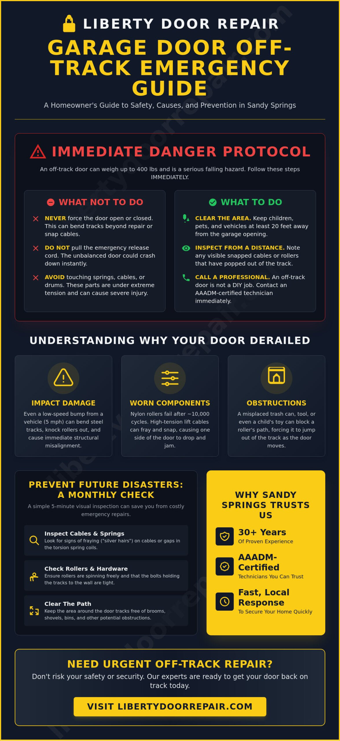 Garage Door Off Track Repair in Sandy Springs: Fast, Expert Solutions