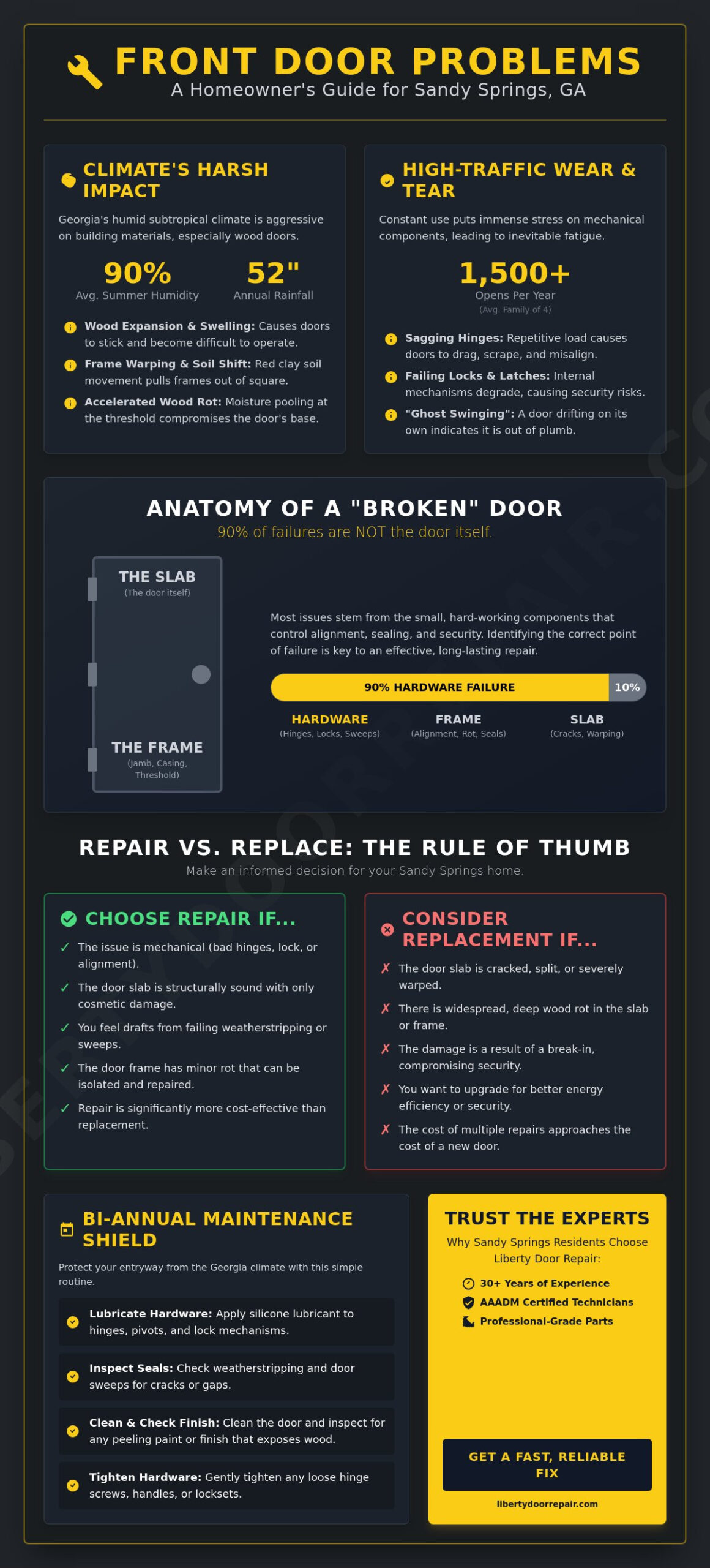 Residential Front Door Repair in Sandy Springs: The 2026 Homeowner's Guide